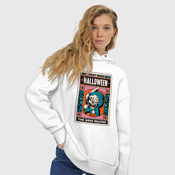 Толстовка оверсайз женская Halloween grim reaper, цвет: белый — фото 2
