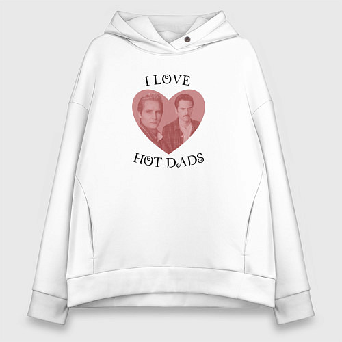 Женское худи оверсайз Hot dads Twilight meme / Белый – фото 1