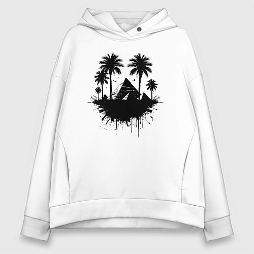 Женское худи оверсайз Тени вечности Египта / Белый – фото 1