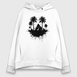 Толстовка оверсайз женская Тени вечности Египта, цвет: белый