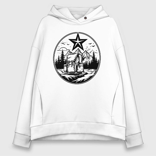 Женское худи оверсайз Советский путешественник / Белый – фото 1