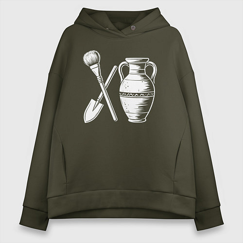 Женское худи оверсайз Археологический этюд / Хаки – фото 1