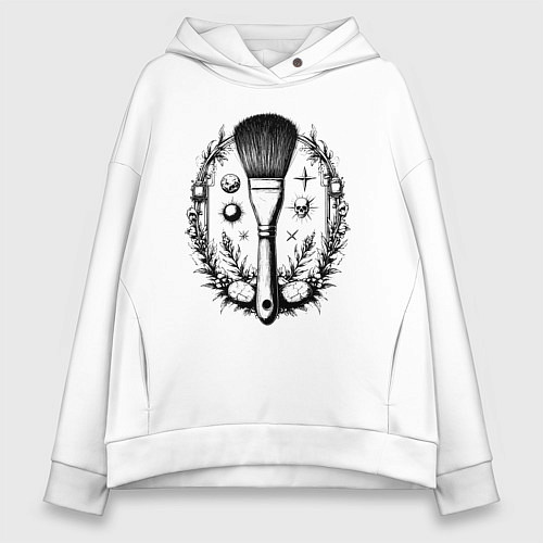 Женское худи оверсайз Космическая кисть / Белый – фото 1