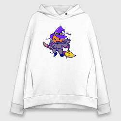 Толстовка оверсайз женская Полёт ведьмы, цвет: белый