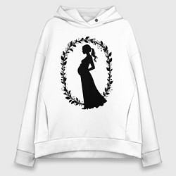 Толстовка оверсайз женская Беременная грация, цвет: белый