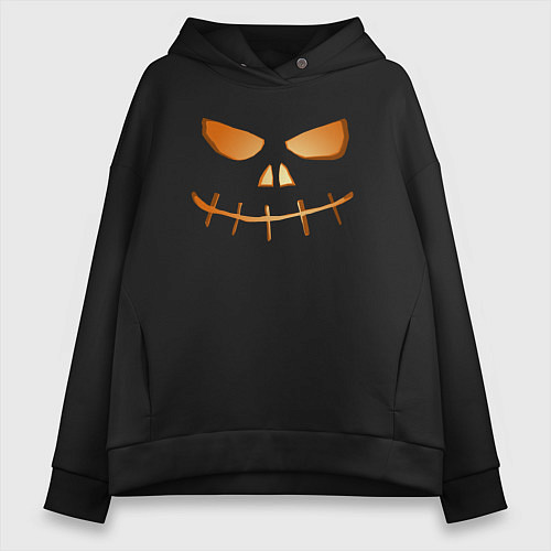 Женское худи оверсайз Evil smile / Черный – фото 1