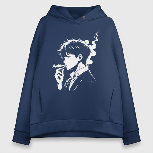 Женское худи оверсайз Вейпер аниме / Тёмно-синий – фото 1