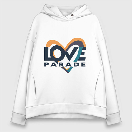 Женское худи оверсайз Логотип Love Parade / Белый – фото 1