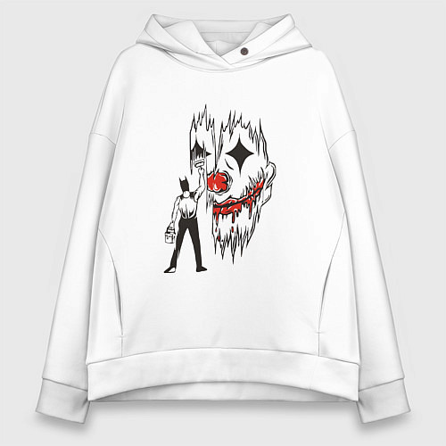 Женское худи оверсайз Бэтмен начало / Белый – фото 1