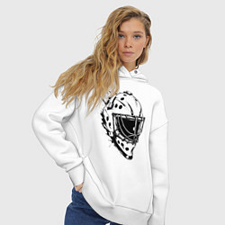 Толстовка оверсайз женская Черная вратарская маска, цвет: белый — фото 2