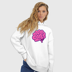 Толстовка оверсайз женская Pinky brain, цвет: белый — фото 2