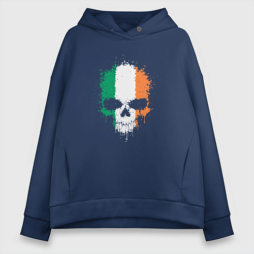 Женское худи оверсайз Череп - Ирландия / Тёмно-синий – фото 1