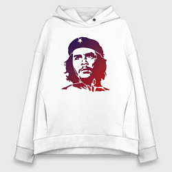 Толстовка оверсайз женская Че Гевара в виде градиентной иллюстрации, цвет: белый