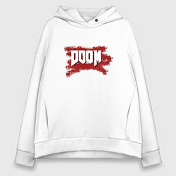 Толстовка оверсайз женская Doom with blood, цвет: белый