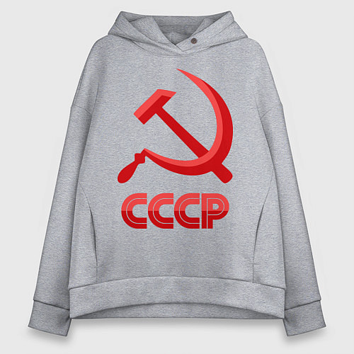 Женское худи оверсайз СССР Логотип / Меланж – фото 1