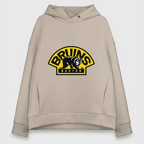 Женское худи оверсайз HC Boston Bruins Label / Миндальный – фото 1