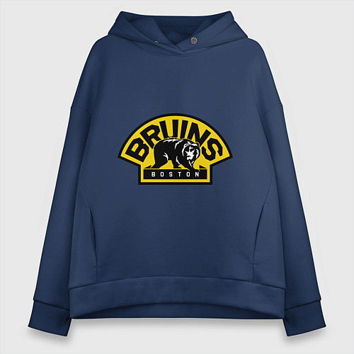 Женское худи оверсайз HC Boston Bruins Label / Тёмно-синий – фото 1