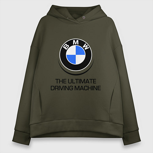 Женское худи оверсайз BMW Driving Machine / Хаки – фото 1