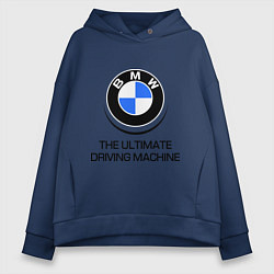 Толстовка оверсайз женская BMW Driving Machine, цвет: тёмно-синий