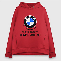 Толстовка оверсайз женская BMW Driving Machine, цвет: красный