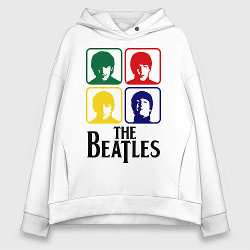 Женское худи оверсайз The Beatles: Colors / Белый – фото 1