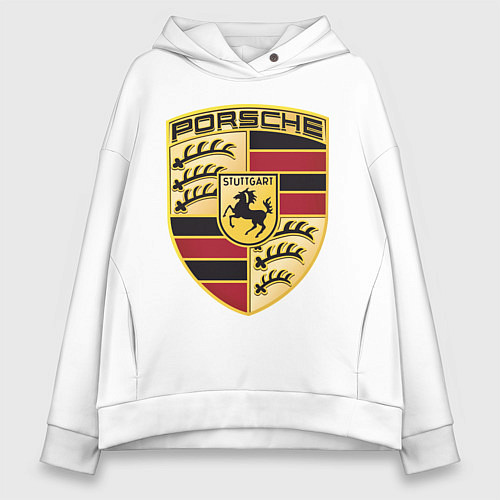 Женское худи оверсайз Porsche / Белый – фото 1