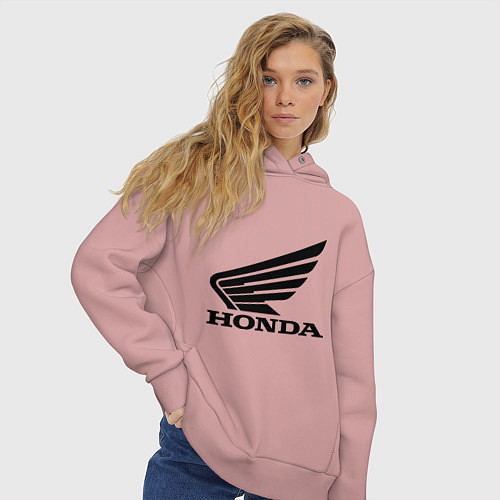 Женское худи оверсайз Honda Motor / Пыльно-розовый – фото 3