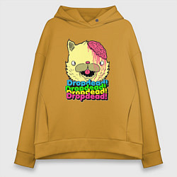 Толстовка оверсайз женская Dropdead Kitty, цвет: горчичный