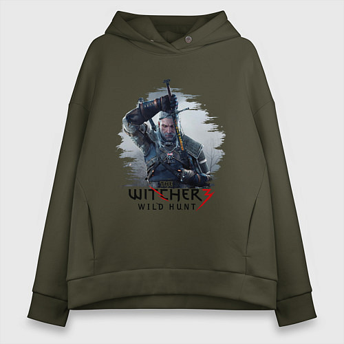 Женское худи оверсайз The Witcher 3 / Хаки – фото 1