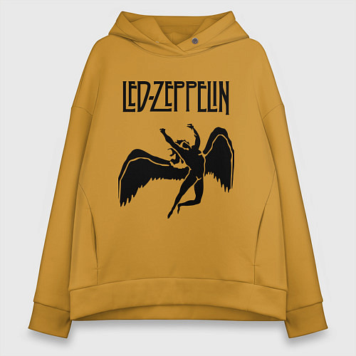 Женское худи оверсайз Led Zeppelin Swan / Горчичный – фото 1