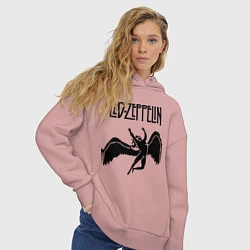Толстовка оверсайз женская Led Zeppelin Swan, цвет: пыльно-розовый — фото 2