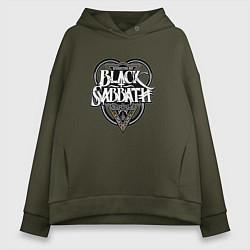 Толстовка оверсайз женская Black Sabbath, цвет: хаки