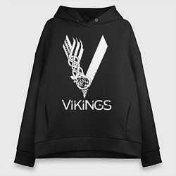 Толстовка оверсайз женская Vikings, цвет: черный