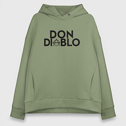 Толстовка оверсайз женская Don Diablo, цвет: авокадо