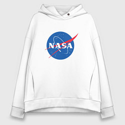 Толстовка оверсайз женская NASA: Logo, цвет: белый