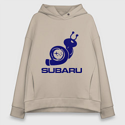 Толстовка оверсайз женская Subaru, цвет: миндальный