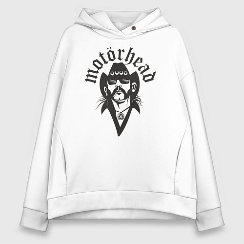 Женское худи оверсайз Motorhead Rocker / Белый – фото 1