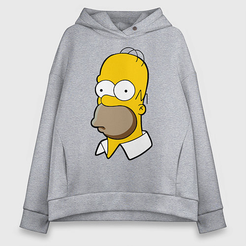 Женское худи оверсайз Sad Homer / Меланж – фото 1