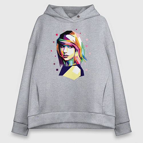 Женское худи оверсайз Taylor Swift Art / Меланж – фото 1