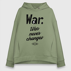 Толстовка оверсайз женская War never changes, цвет: авокадо