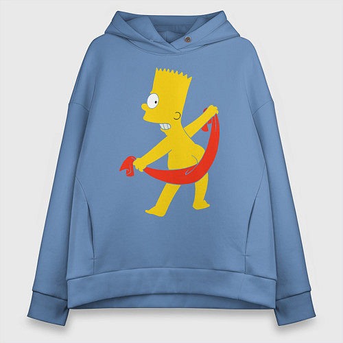 Женское худи оверсайз Барт с полотенцем / Мягкое небо – фото 1