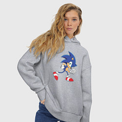 Толстовка оверсайз женская Sonic the Hedgehog, цвет: меланж — фото 2