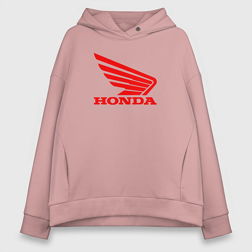 Женское худи оверсайз Honda Red / Пыльно-розовый – фото 1