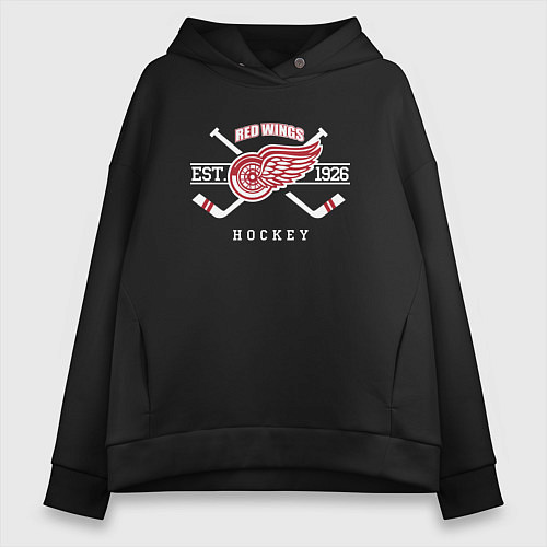 Женское худи оверсайз Detroit Red Wings: Est.1926 / Черный – фото 1