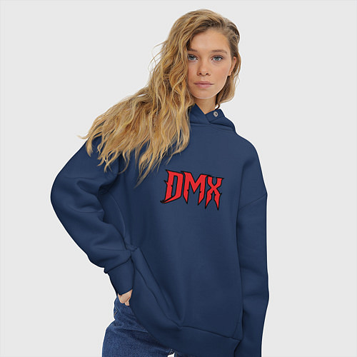 Женское худи оверсайз DMX / Тёмно-синий – фото 3