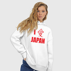 Толстовка оверсайз женская I love Japan, цвет: белый — фото 2