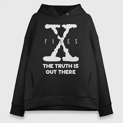Женское худи оверсайз X-Files: Truth is out there / Черный – фото 1