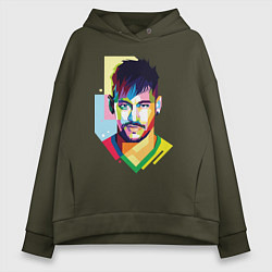Толстовка оверсайз женская Neymar: fun-art, цвет: хаки