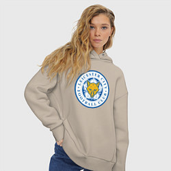 Толстовка оверсайз женская Leicester City FC, цвет: миндальный — фото 2