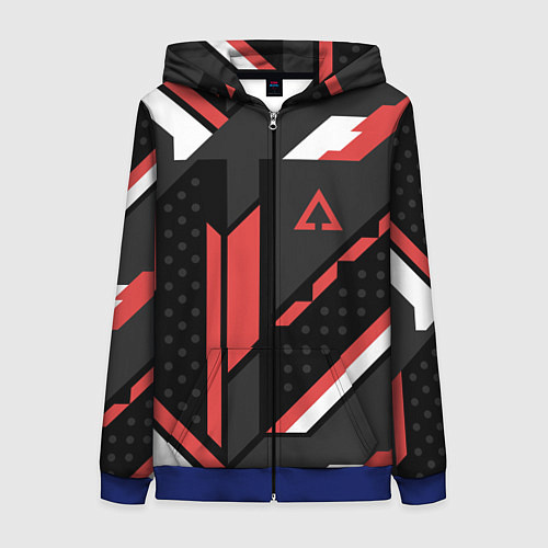 Женская толстовка на молнии CS:GO Cyrex Pattern / 3D-Синий – фото 1